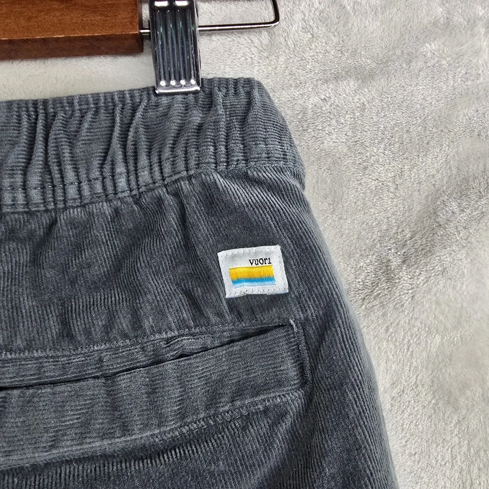 Vuori Mens Corduroy Pants Size Small Elastic Waist Casual‎ Drawstring Gray